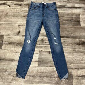 Abercrombie And Fitch High Rise Super Skinny Distressed Jeans Blue Size 25